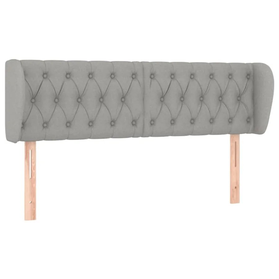 Tête de lit avec oreilles Gris clair 163x23x78/88 cm Tissu - 2