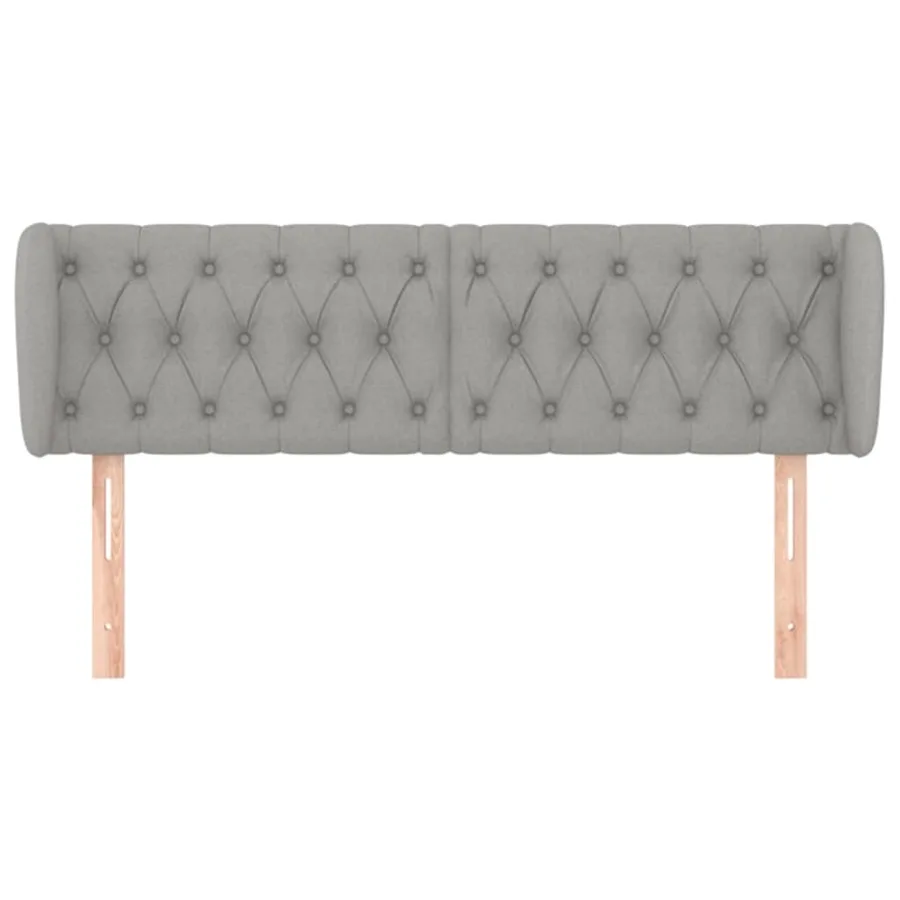 Tête de lit avec oreilles Gris clair 163x23x78/88 cm Tissu - 3