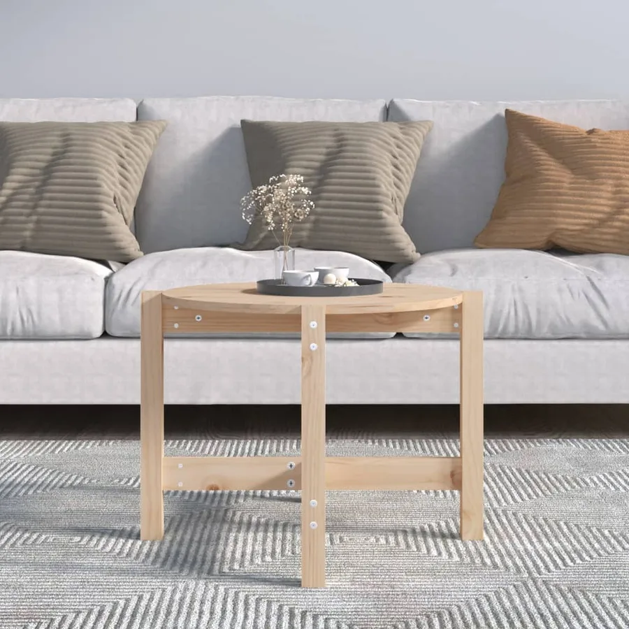 Table basse Ø 62,5x45 cm Bois massif de pin - 3