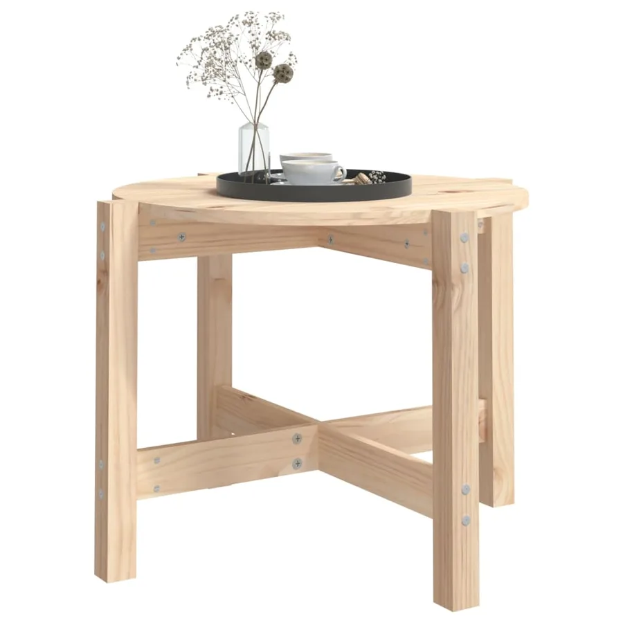 Table basse Ø 62,5x45 cm Bois massif de pin - 4
