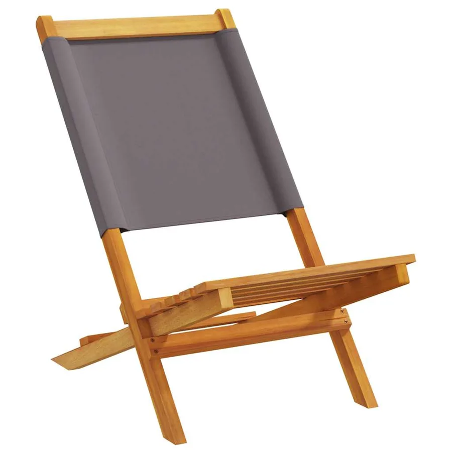 Chaises de jardin lot de 2 anthracite bois acacia massif tissu - 3
