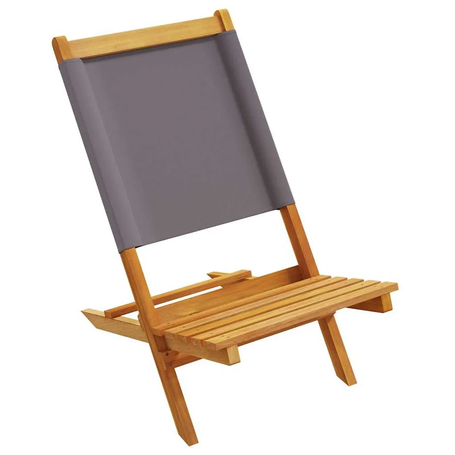 Chaises de jardin lot de 2 anthracite bois acacia massif tissu - 4