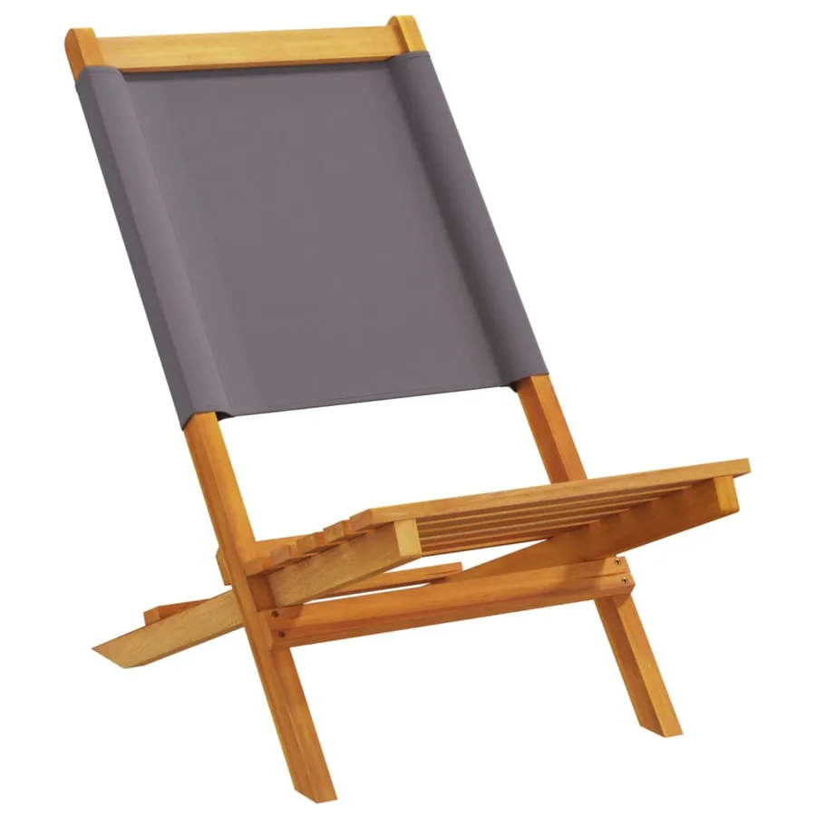 Chaises de jardin pliantes lot de 6 tissu et bois massif - 3