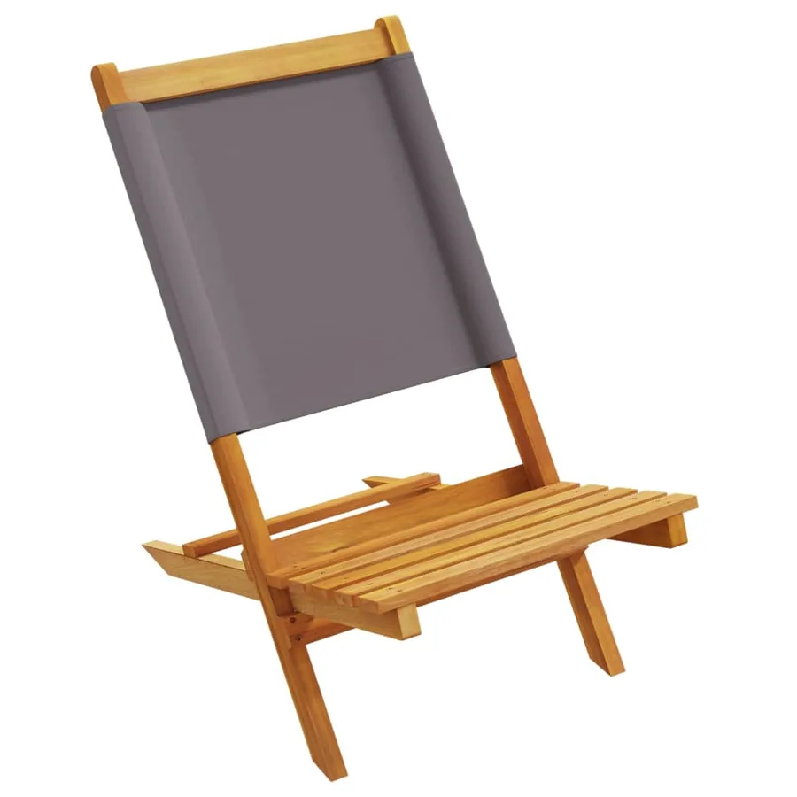 Chaises de jardin pliantes lot de 6 tissu et bois massif - 4