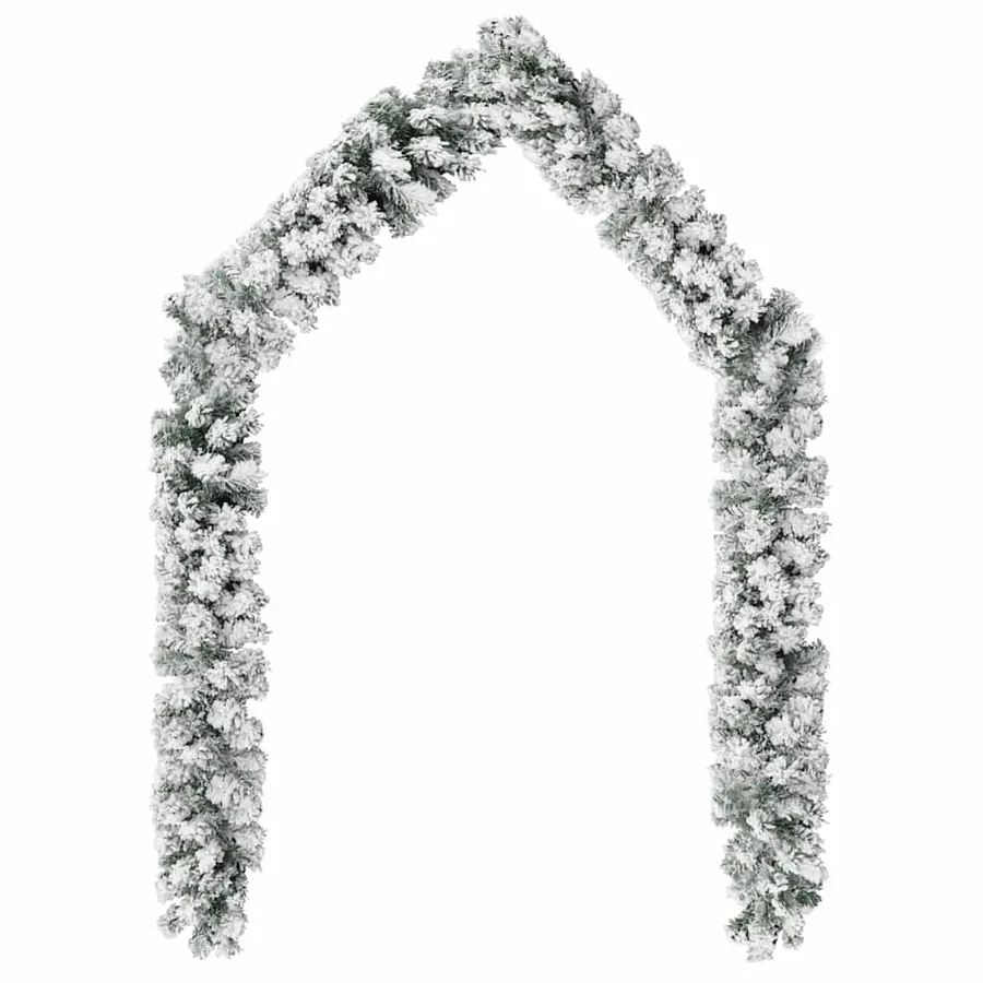 Guirlande de Noël avec neige floquée Vert 20 m PVC - 2