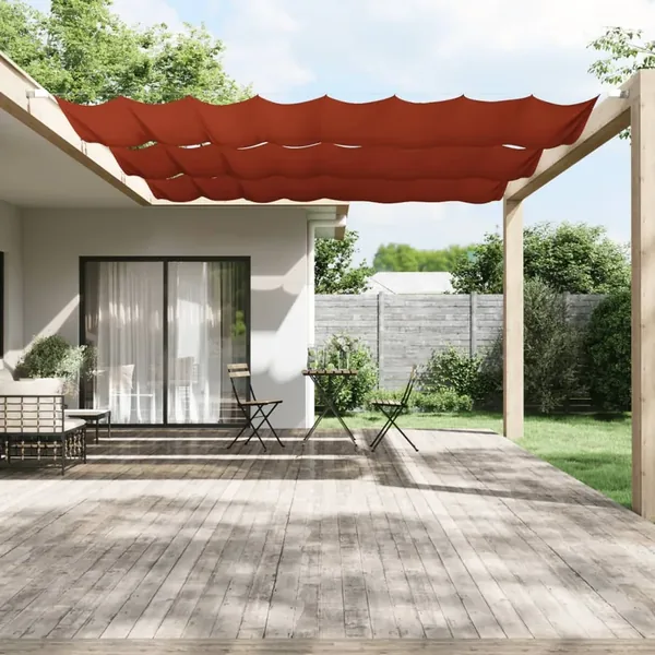 Auvent vertical Terre cuite 140x360 cm Tissu oxford