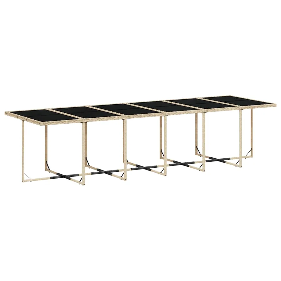 Ensemble à manger de jardin et coussins 17 pcs beige - 4