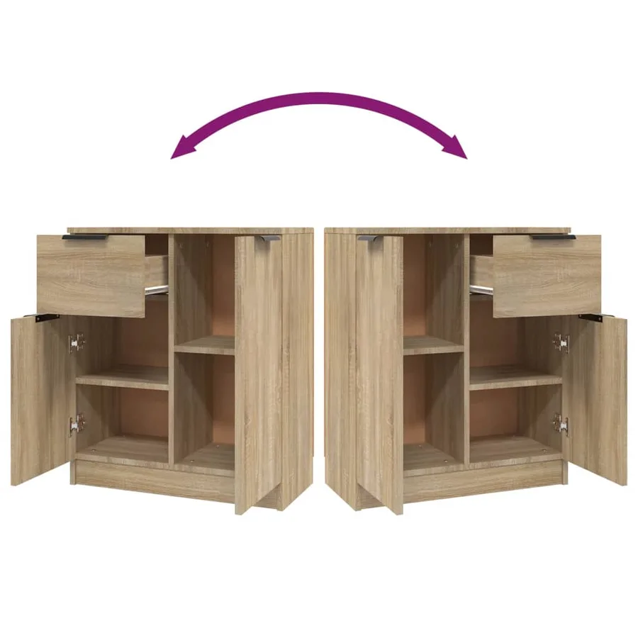 Buffet Chêne sonoma 60x30x70 cm Bois d'ingénierie - 9