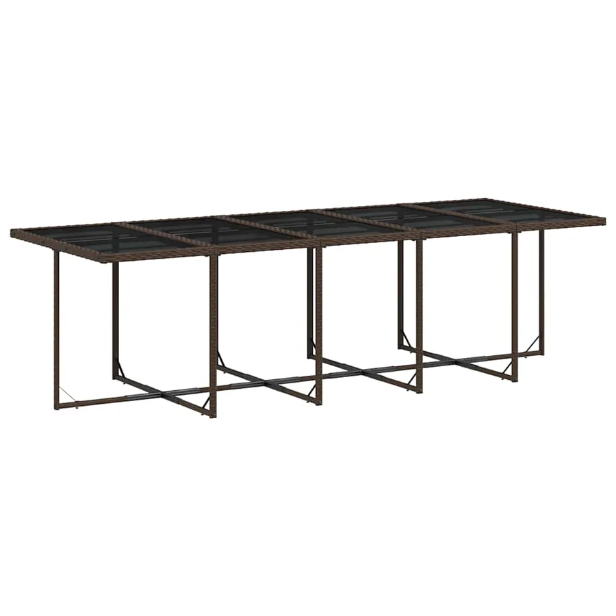 Ensemble à manger de jardin avec coussins 15 pcs marron rotin - 4