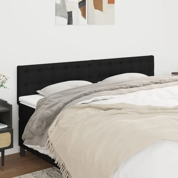 Têtes de lit Noir 160x5x78/88 cm Tissu