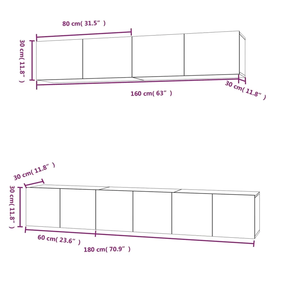 Ensemble de meubles TV 5 pcs Chêne sonoma Bois d'ingénierie - 11