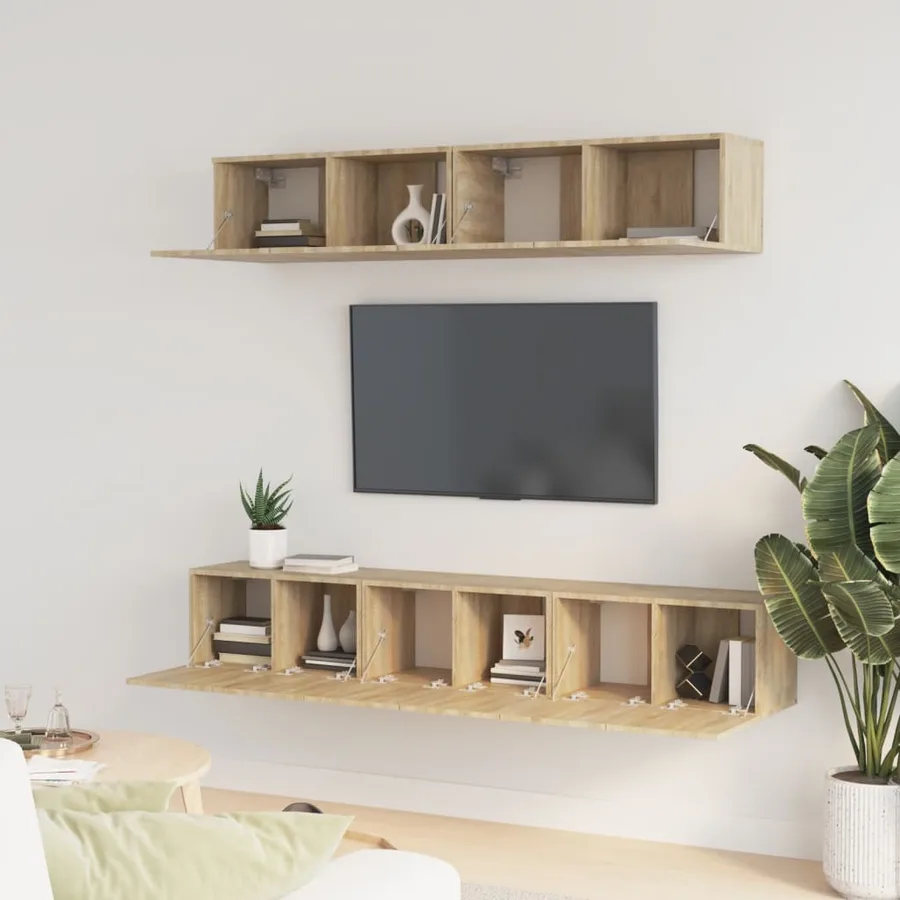 Ensemble de meubles TV 5 pcs Chêne sonoma Bois d'ingénierie - 3