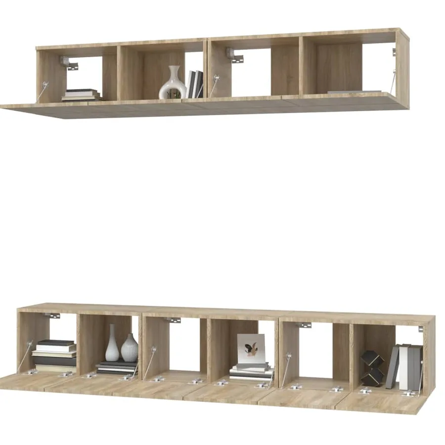 Ensemble de meubles TV 5 pcs Chêne sonoma Bois d'ingénierie - 4
