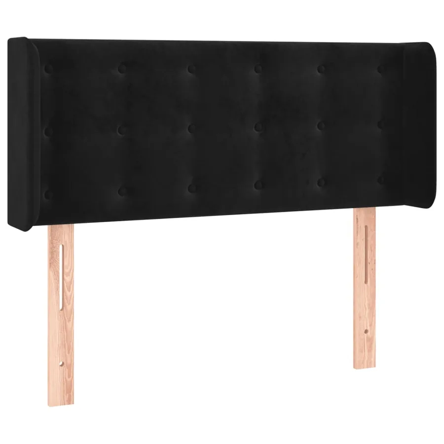 Tête de lit avec oreilles Noir 93x16x78/88 cm Velours - 2