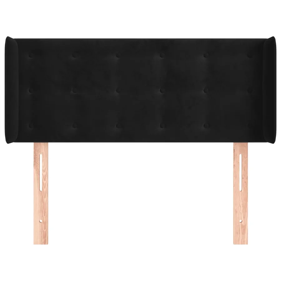 Tête de lit avec oreilles Noir 93x16x78/88 cm Velours - 3