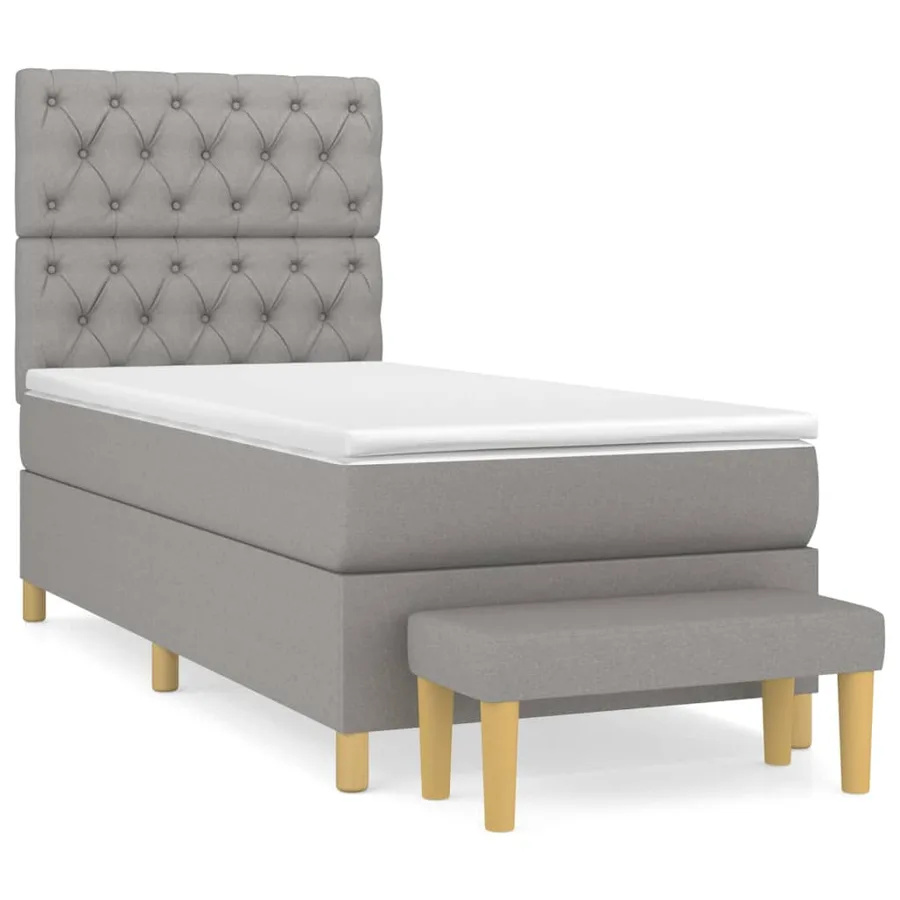 Sommier à lattes de lit avec matelas Gris clair 80x200 cm Tissu - 2