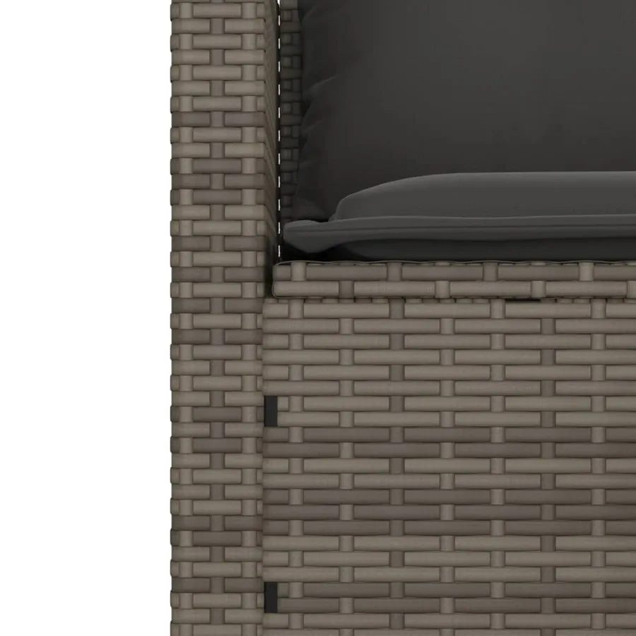 Salon de jardin avec coussins 3 pcs gris résine tressée - 10