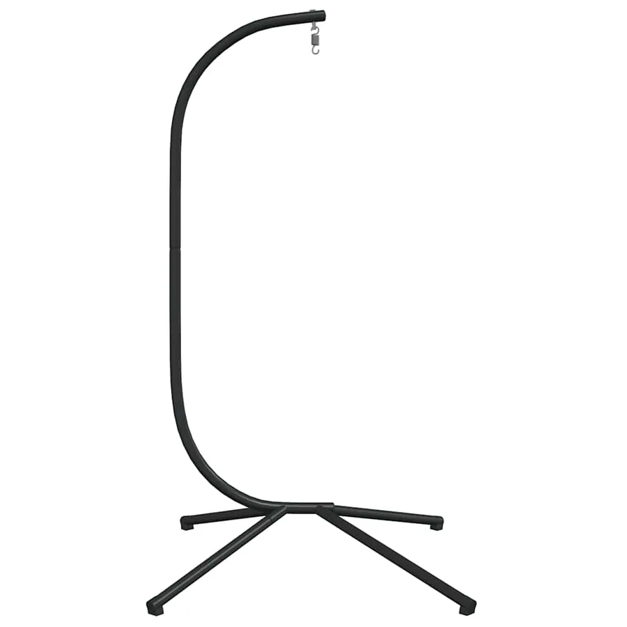 Support de chaise suspendue en forme d'œuf sans panier noir acier - 4