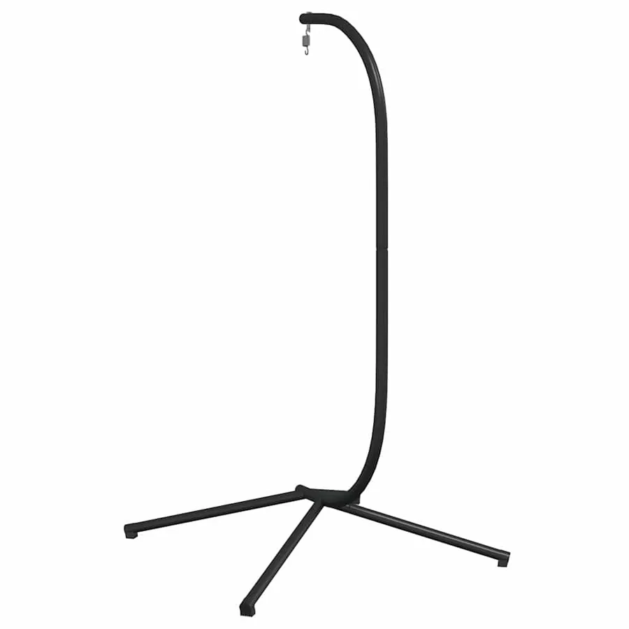 Support de chaise suspendue en forme d'œuf sans panier noir acier - 5