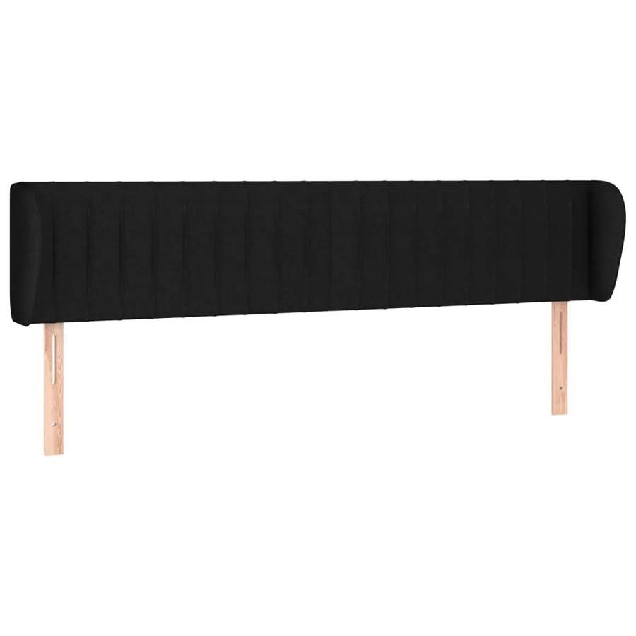 Tête de lit avec oreilles Noir 203x23x78/88 cm Tissu - 2