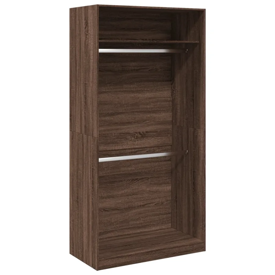 Garde-robe chêne marron 100x50x200 cm bois d'ingénierie - 2