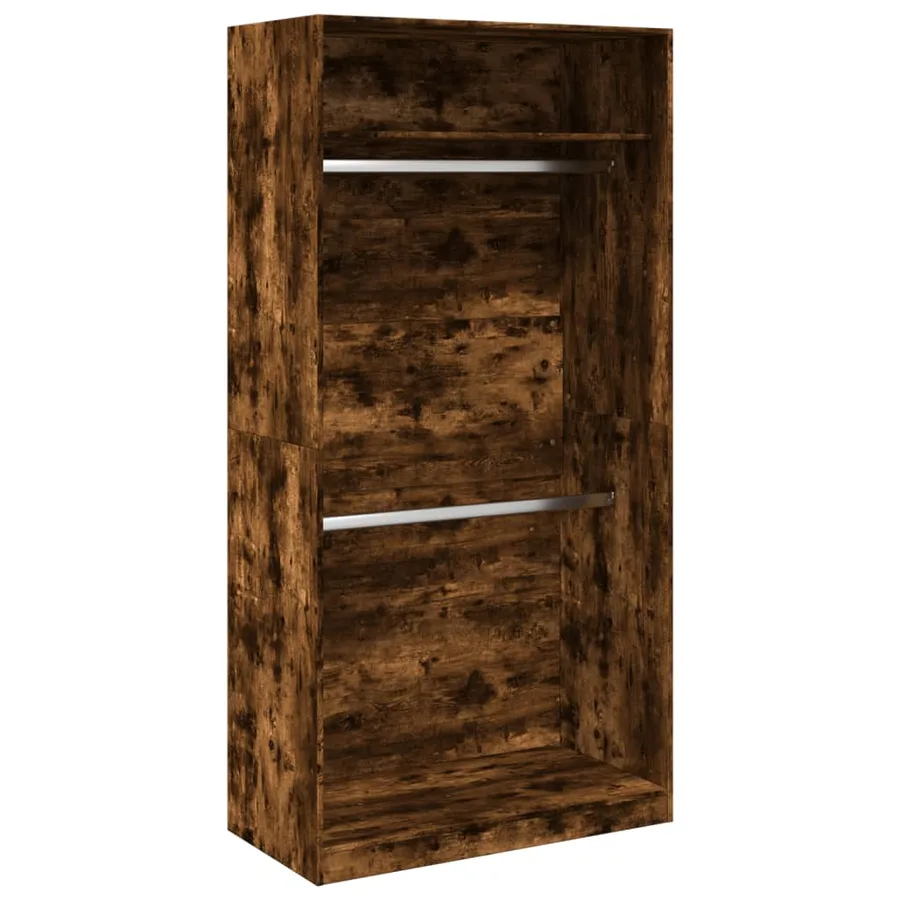 Garde-robe chêne fumé 100x50x200 cm bois d'ingénierie - 2