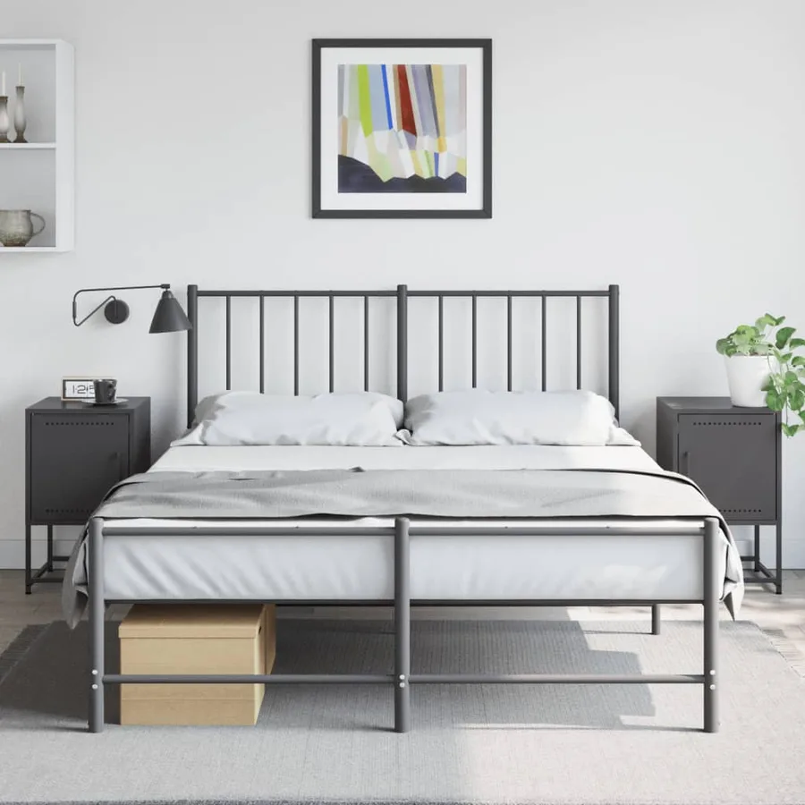 Tables de chevet 2 pcs noir 36x39x60,5 cm acier - 3
