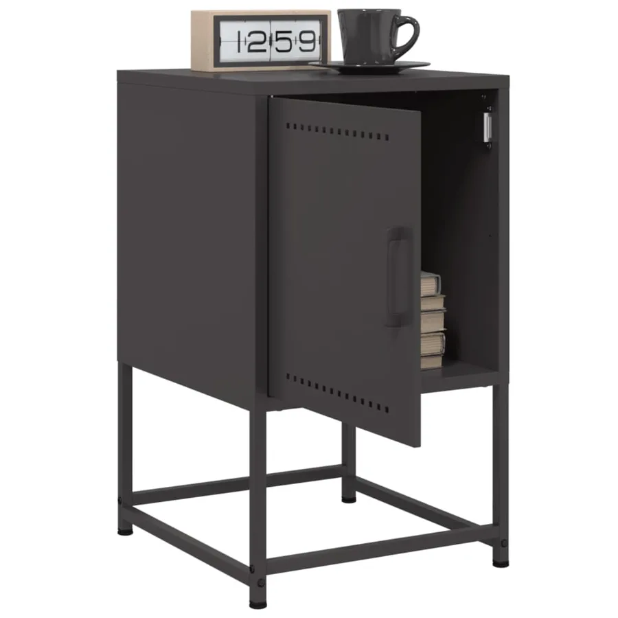 Tables de chevet 2 pcs noir 36x39x60,5 cm acier - 4
