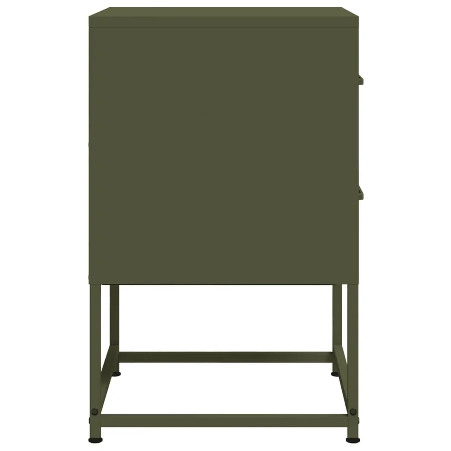 Table de chevet vert olive 36x39x60,5 cm acier - 7