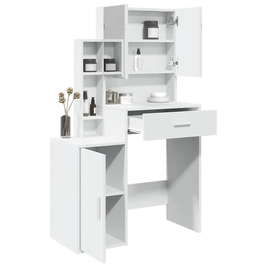 Coiffeuse avec armoire blanc 80x35x132 cm - 4