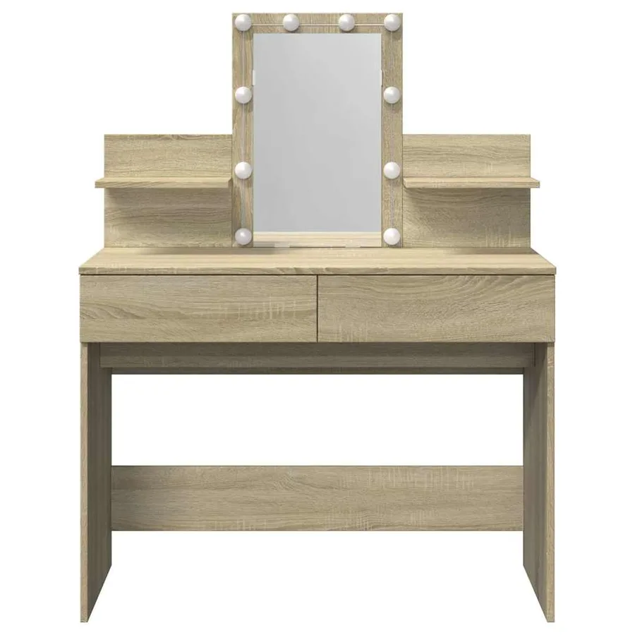 Coiffeuse avec LED chêne sonoma 100x40x130 cm - 5