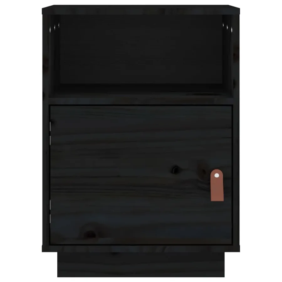 Table de chevet Noir 40x34x55 cm Bois de pin massif - 6