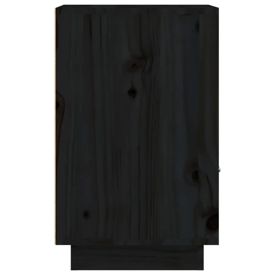 Table de chevet Noir 40x34x55 cm Bois de pin massif - 7