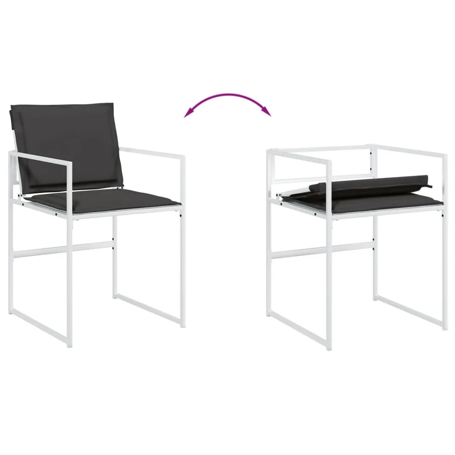 Ensemble à manger de jardin avec coussins 9 pcs blanc textilène - 7