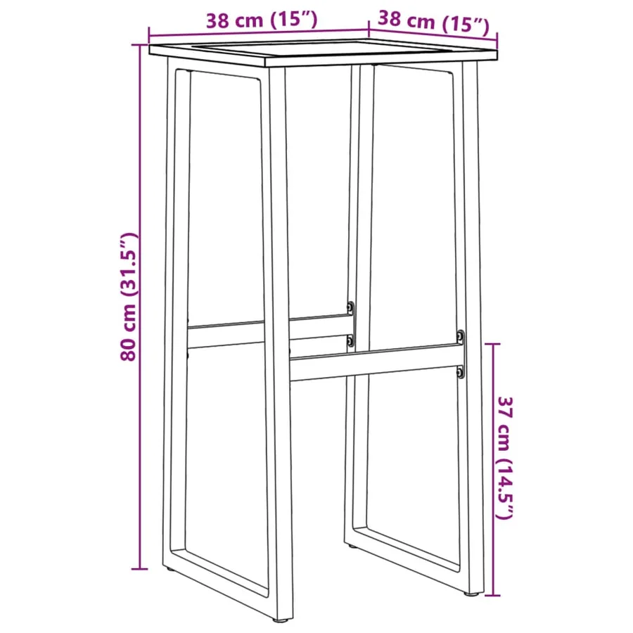 Ensemble de bar de jardin 3 pcs noir acier enduit de poudre - 13