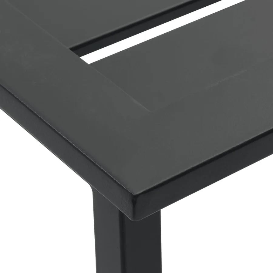 Ensemble de bar de jardin 3 pcs noir acier enduit de poudre - 8