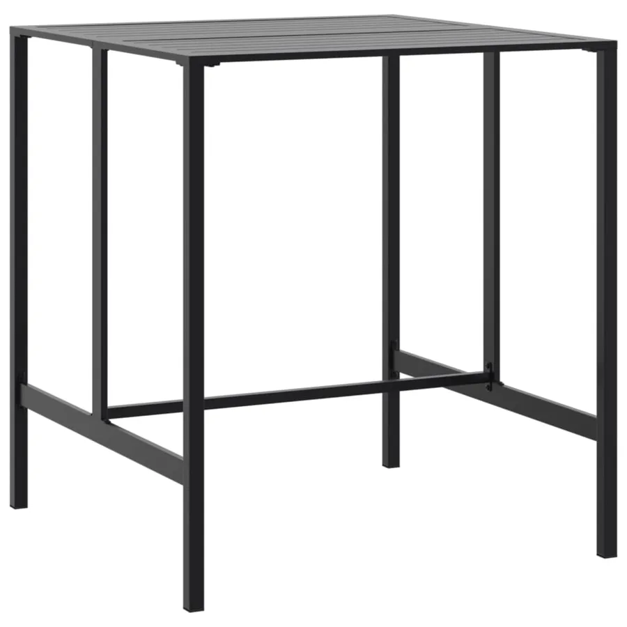 Table de bar noir 100x100x110 cm acier enduit de poudre - 2