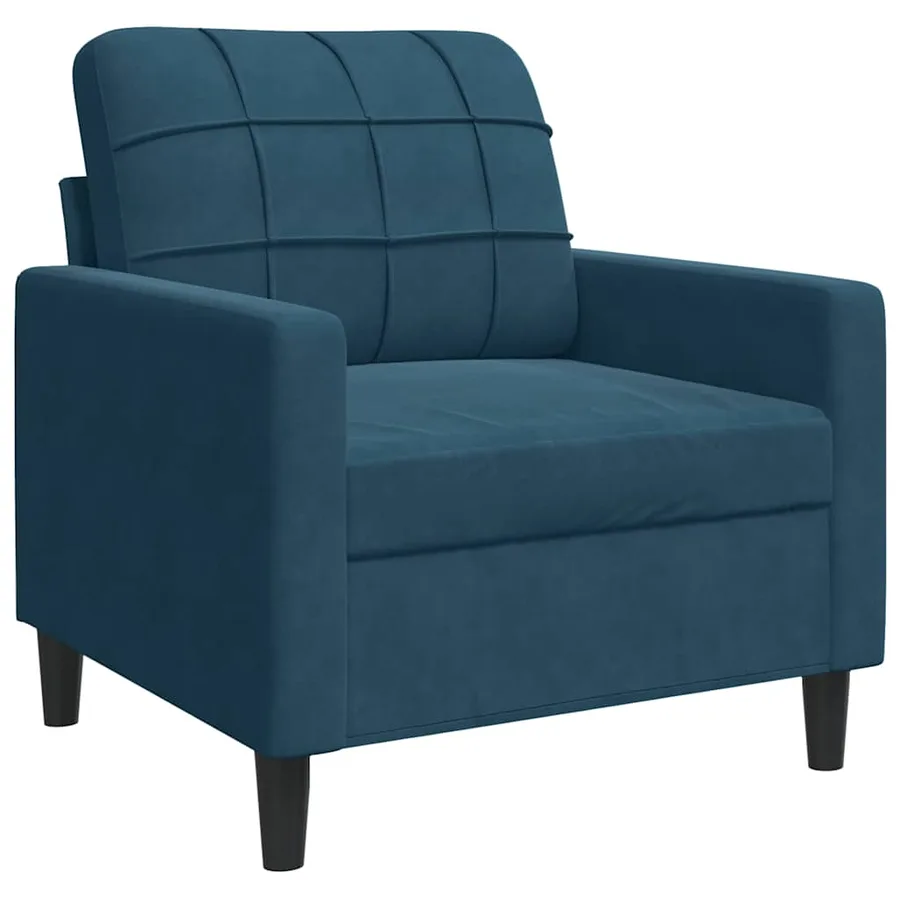 Ensemble de canapés 4pcs et coussins et traversins bleu velours - 6