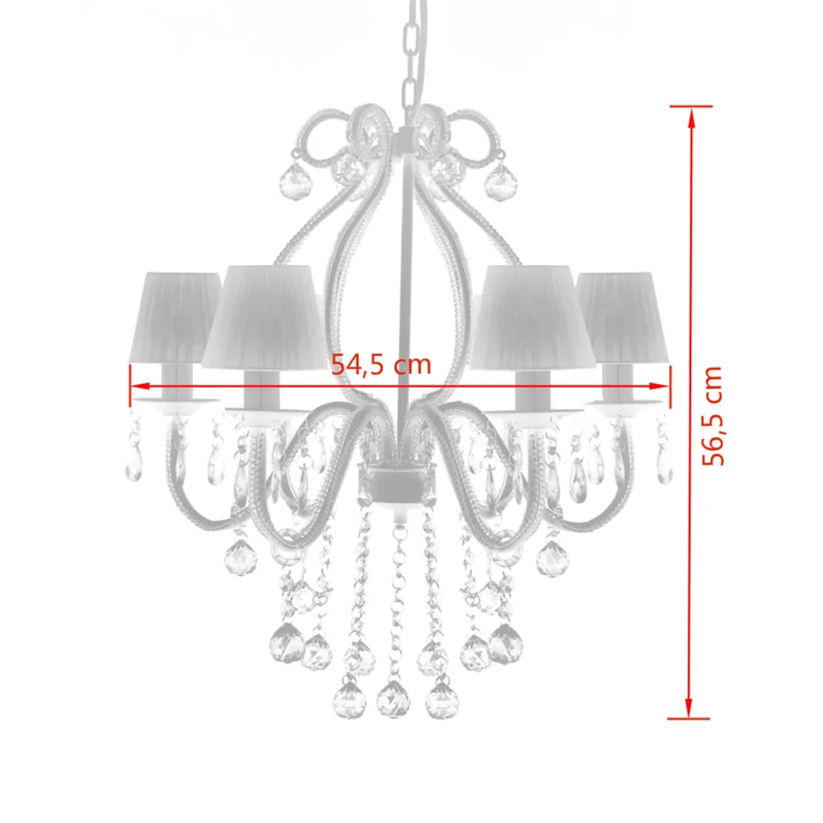 Chandelier avec 2300 cristaux Blanc - 6