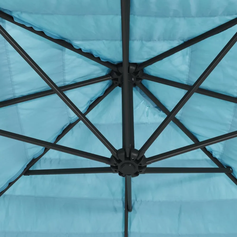 Parasol de jardin avec mât en acier bleu 246x246x230 cm - 9