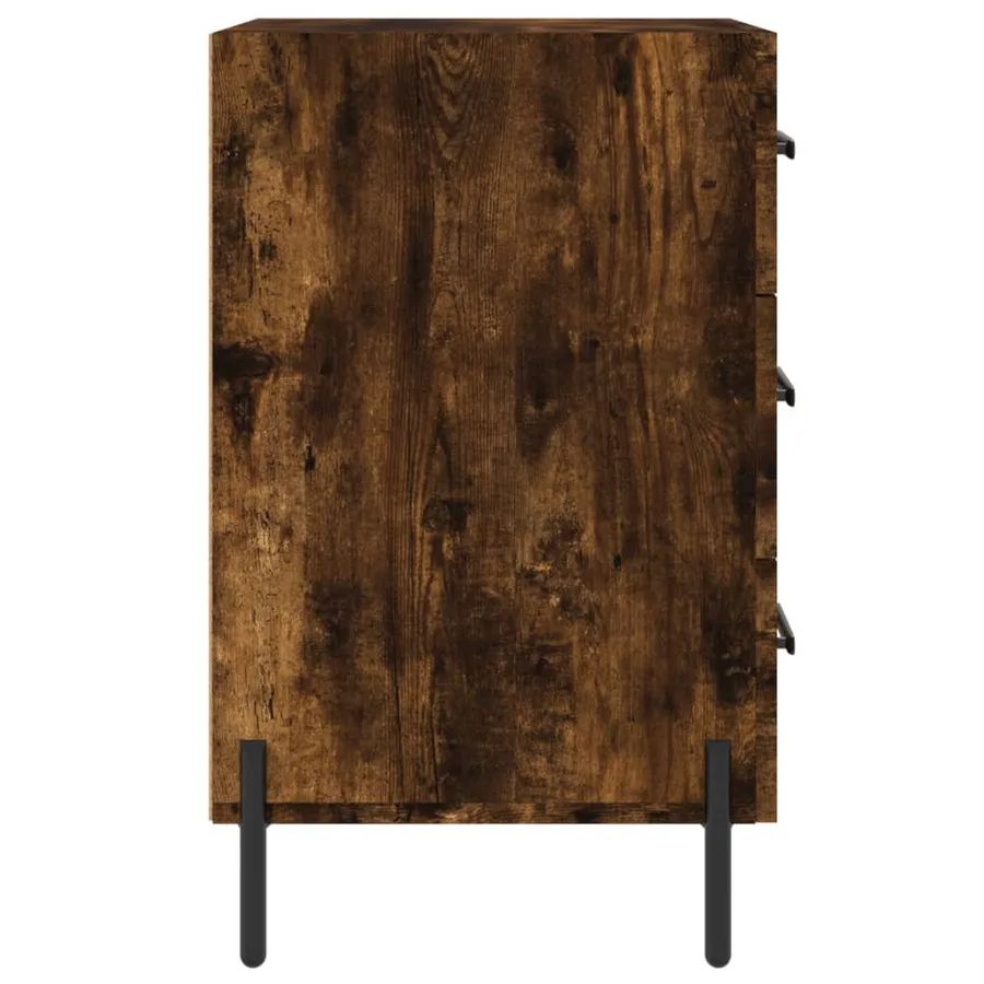 Table de chevet chêne fumé 40x40x66 cm bois d'ingénierie - 6