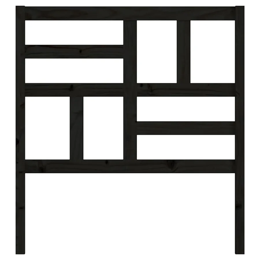 Tête de lit Noir 96x4x104 cm Bois massif de pin - 4