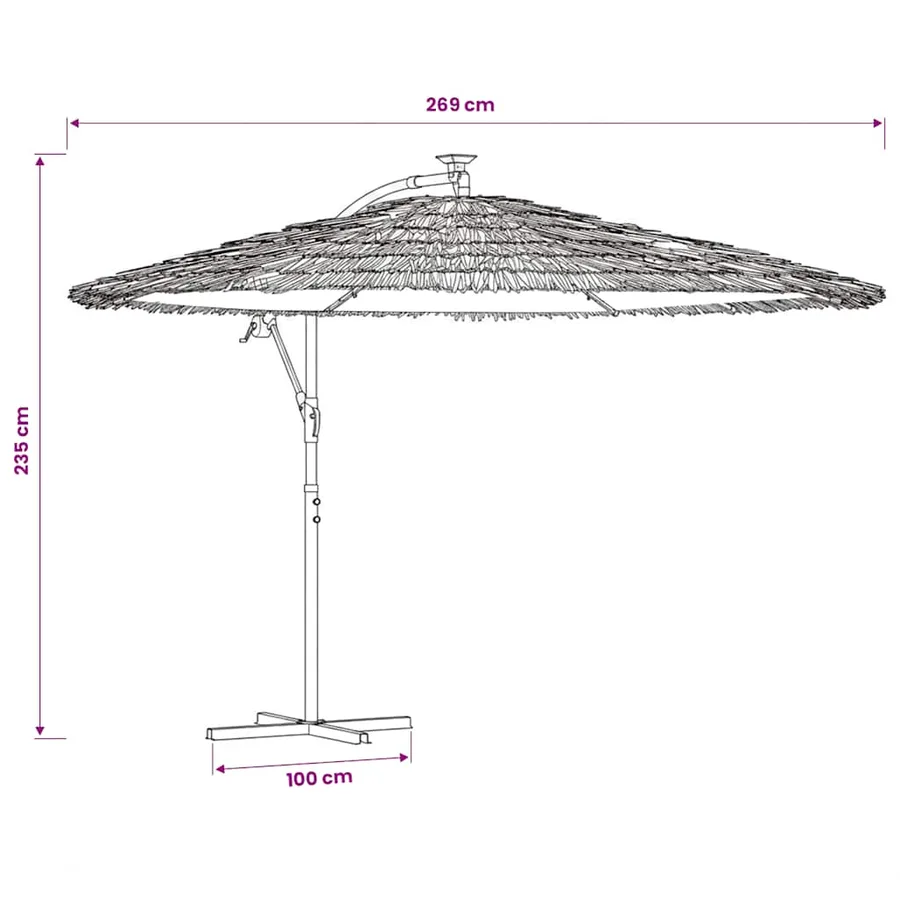 Parasol de jardin avec mât en acier vert 269x269x235 cm - 11