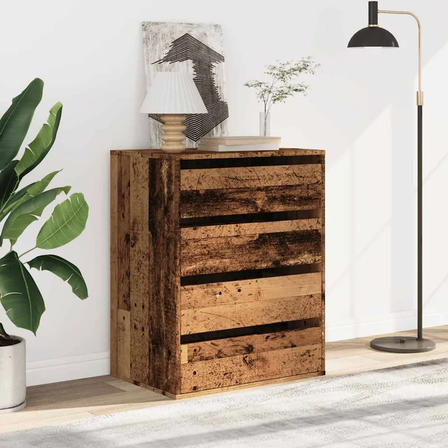 Commode d'angle vieux bois 60x41x76 cm bois d'ingénierie - 3