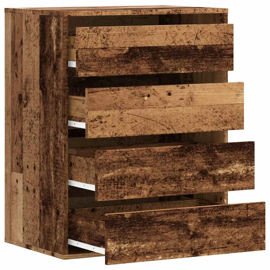 Commode d'angle vieux bois 60x41x76 cm bois d'ingénierie - 5