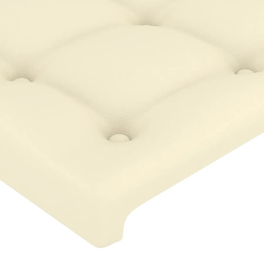 Tête de lit à LED Crème 144x5x118/128 cm Similicuir - 5