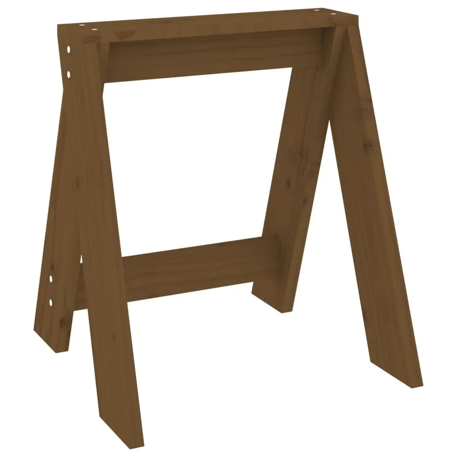 Tabourets lot de 2 marron miel 40x40x45 cm bois massif de pin - 4