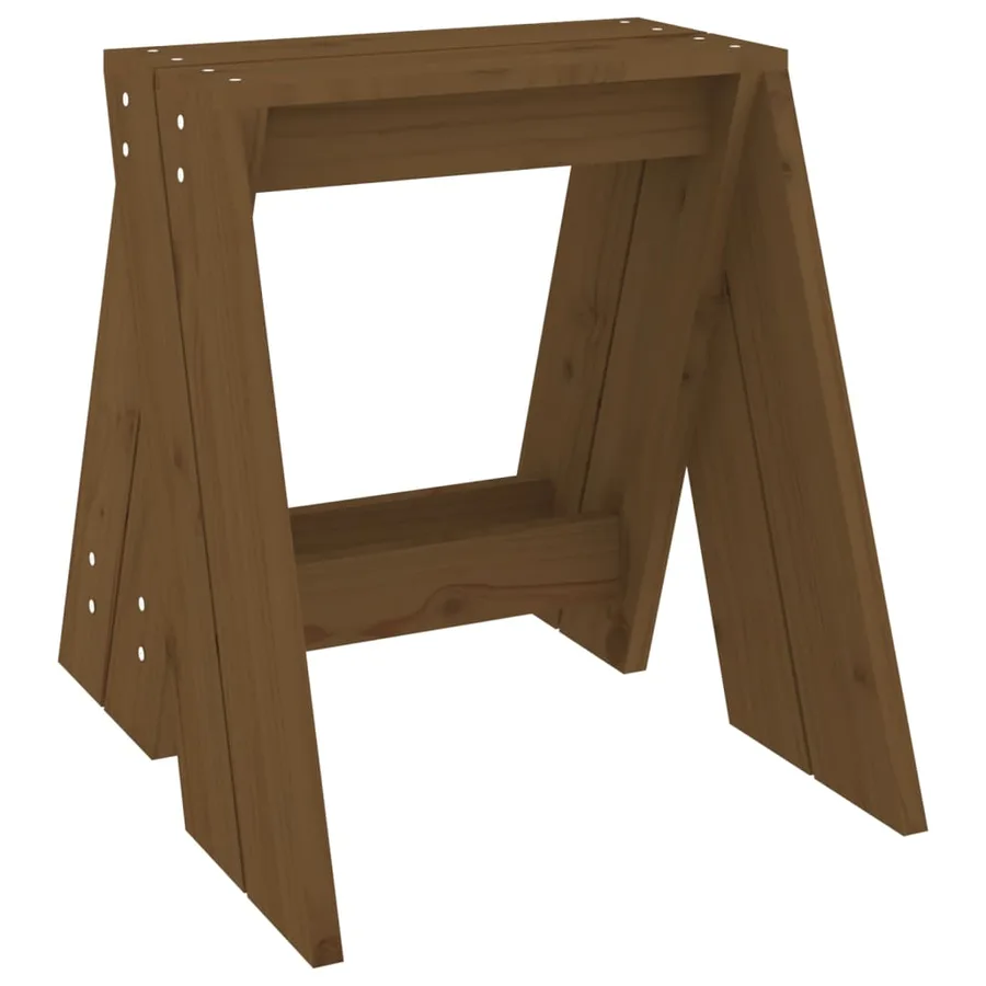 Tabourets lot de 2 marron miel 40x40x45 cm bois massif de pin - 5