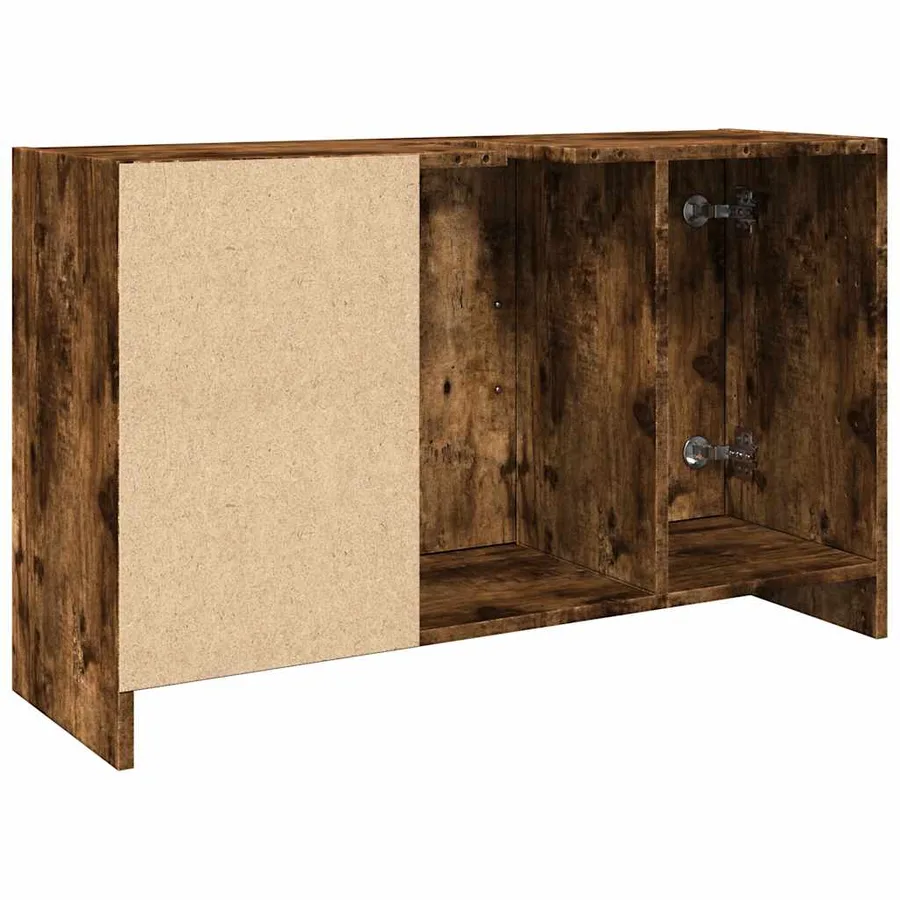 Armoire d'évier chêne fumé 90x29x55 cm bois d'ingénierie - 7