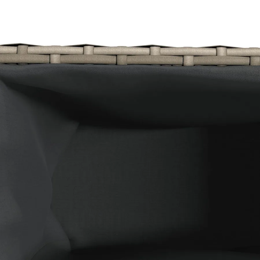 Jardinière avec 2 pots gris 90x20x40 cm résine tressée - 9